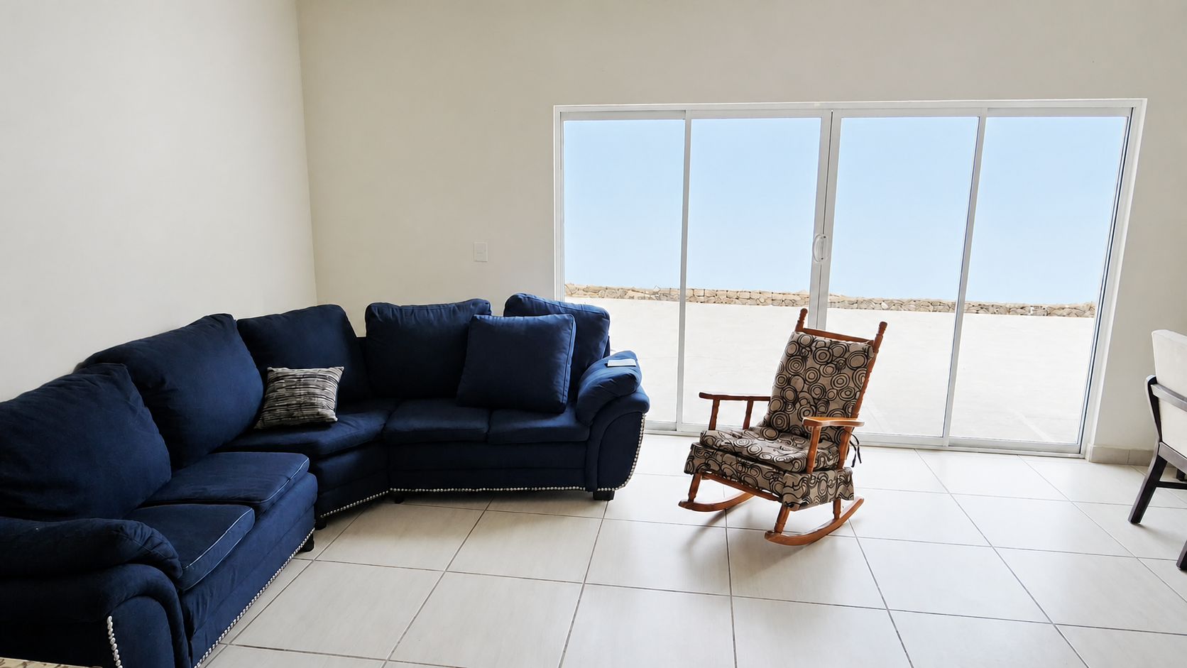 Living room connected to the patio